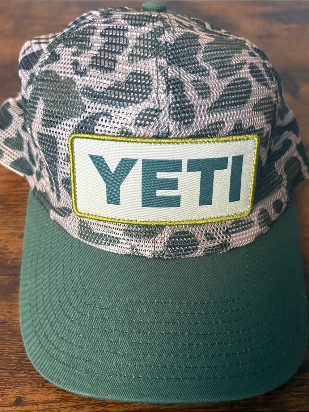 YETI Built For The Wild Trucker Hat Leopard Camo Green Brim Snapback Mesh OS